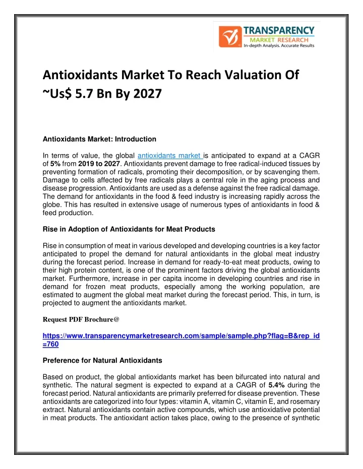 antioxidants market to reach valuation