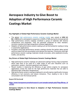 Aerospace Industry to Give Boost to Adoption of High Performance Ceramic Coatings Market