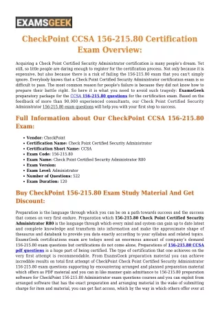 CheckPoint CCSA 156-215.80 [2020] Exam Questions - Success Secret