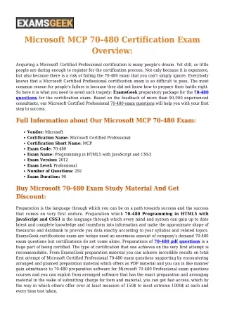 Microsoft 70-480 [2020] Exam Questions - Success Secret