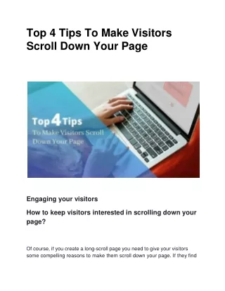 Top 4 Tips To Make Visitors Scroll Down Your Page
