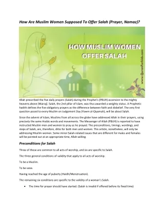 How Are Muslim Women Supposed To Offer Salah (Prayer, Namaz)?