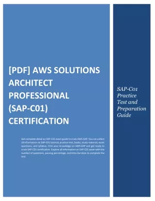 [PDF] AWS Solutions Architect Professional (SAP-C01) Certification