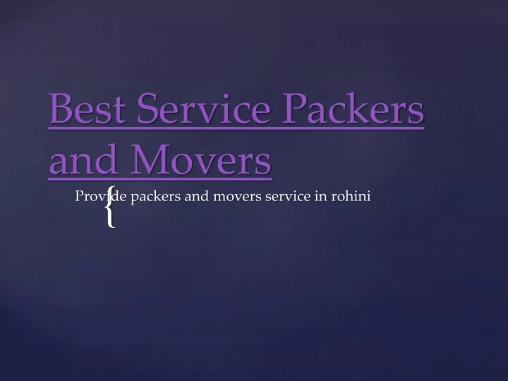 best service packers and movers