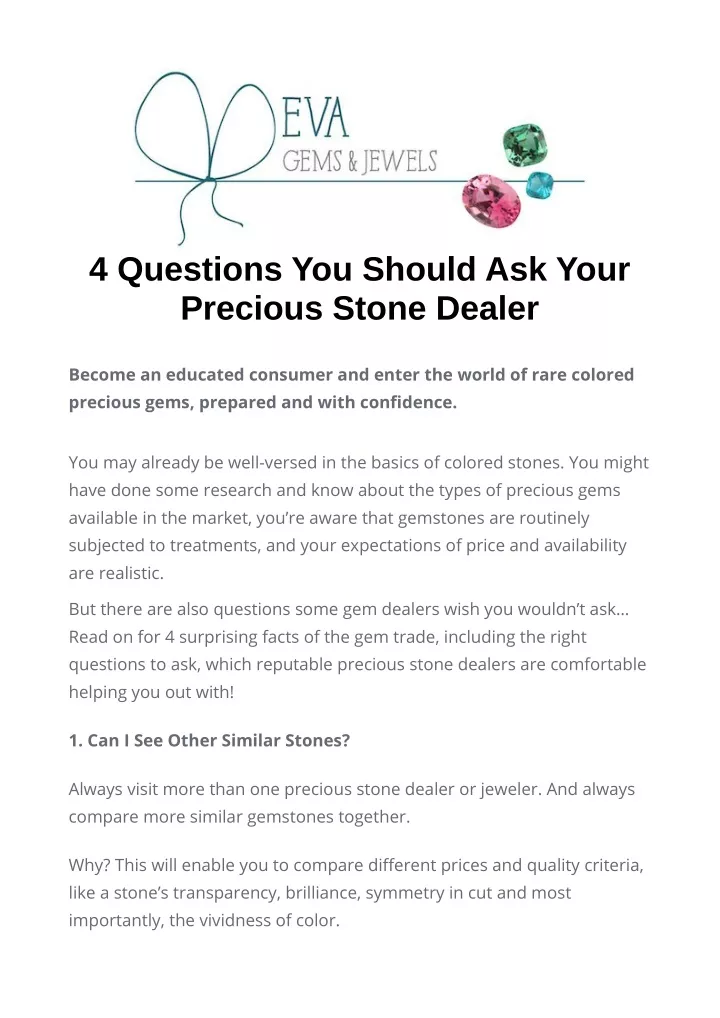 4 questions you should ask your precious stone