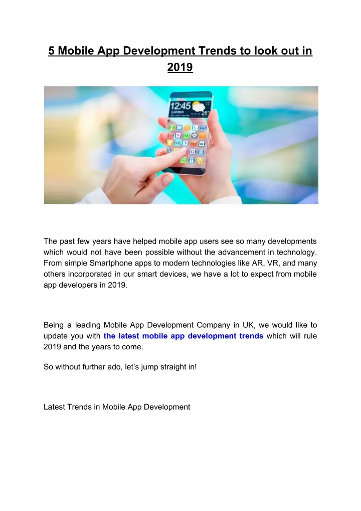 5 mobile app development trends to look