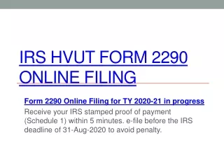Precise2290 - IRS HVUT Form 2290 Online Filing