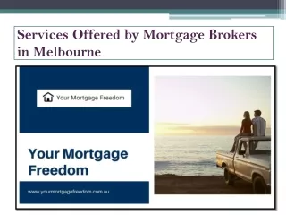 Services Offered by Mortgage Brokers in Melbourne