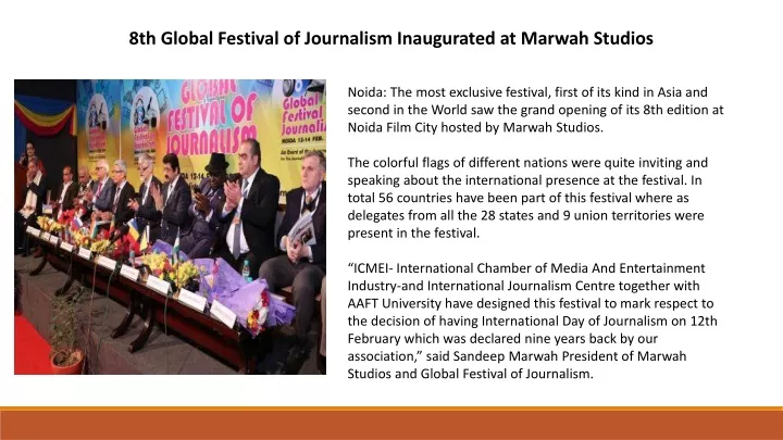 8th global festival of journalism inaugurated