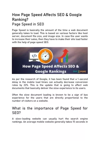 How Page Speed Affects SEO & Google Ranking?