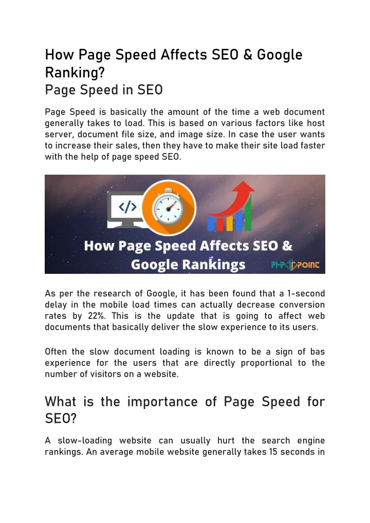 how page speed affects seo google ranking page