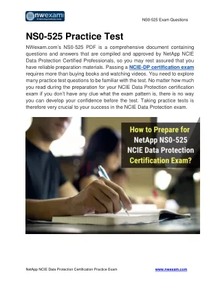 Latest NS0-525_NCIE Data Protection Practice Test