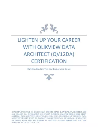 Lighten Up Your Career With QlikView Data Architect (QV12DA) Certification
