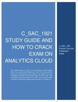 C_SAC_1921 Study Guide and How to Crack Exam on Analytics Cloud