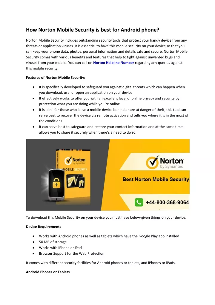 how norton mobile security is best for android
