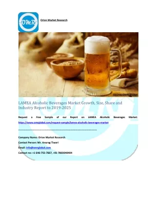 LAMEA Alcoholic Beverages Market Size, Share, Trends & Forecast 2019-2025