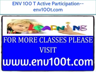 ENV 100 T Active Participation--env100t.com