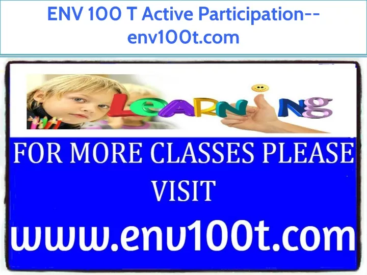 env 100 t active participation env100t com