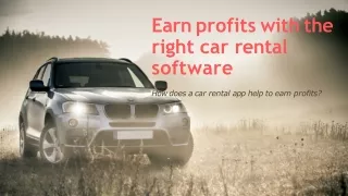 Earn profits with the right car rental software