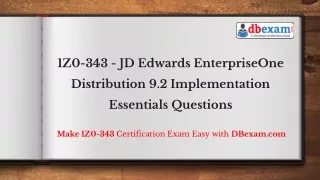 1Z0-343 - JD Edwards EnterpriseOne Distribution 9.2 Implementation Essentials Questions