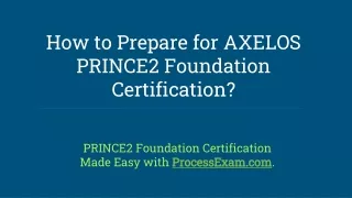 PDF | PRINCE2 Foundation Certification Exam | Get Ready to Crack