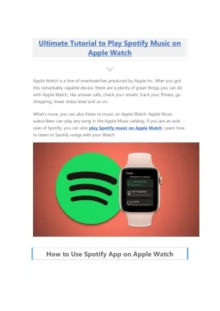 How to Play Spotify Music and Playlist on Apple Watch