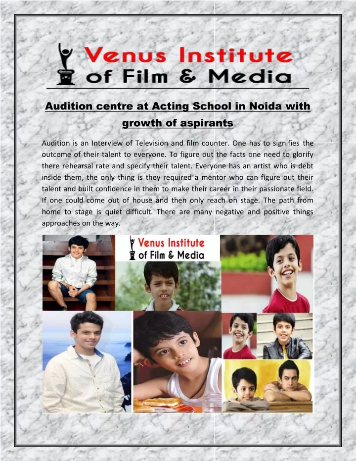audition centre at acting school in noida with