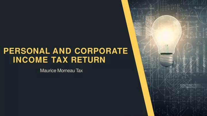 personal and corporate income tax return
