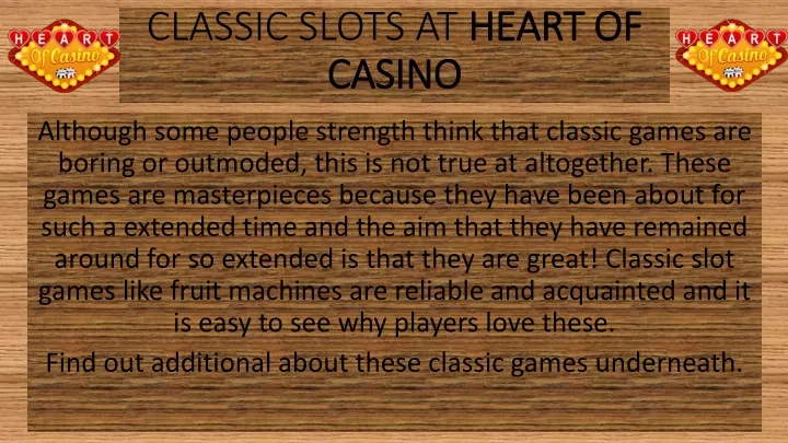 classic slots at heart of casino