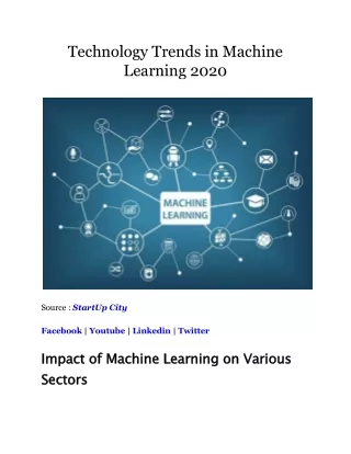 Technology Trends in Machine Learning 2020