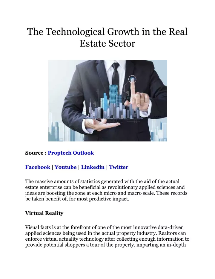 the technological growth in the real estate sector