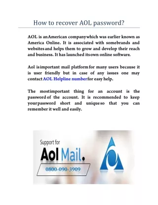 How to recover AOL password?