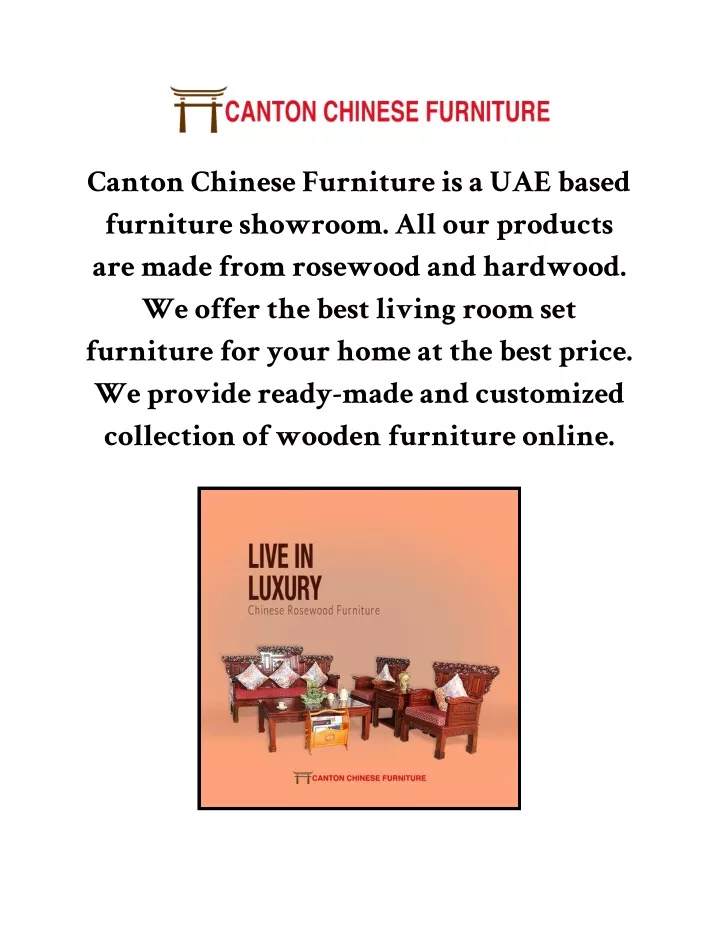 canton chinese furniture is a uae based furniture
