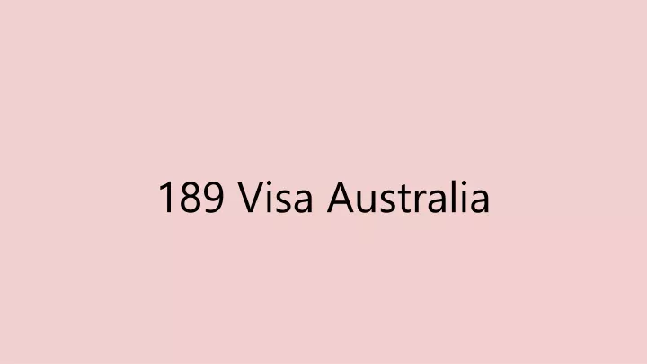 189 visa australia