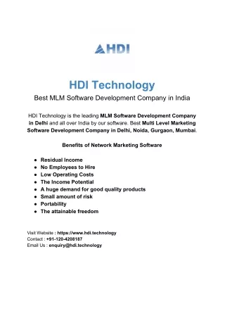 Best MLM Software Development Company in India - HDI Technology