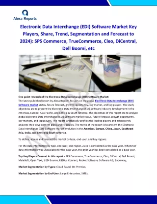 Global Electronic Data Interchange (EDI) Software Market Report 2020