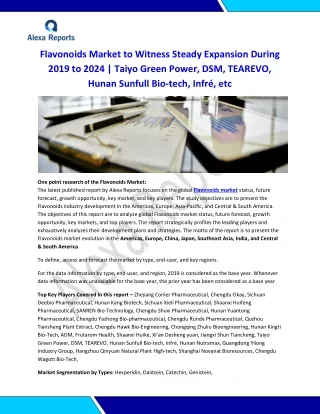 Global Flavonoids Market Report 2020