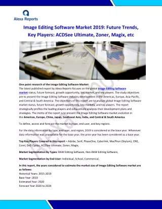 Global Image Editing Software Market Report 2020