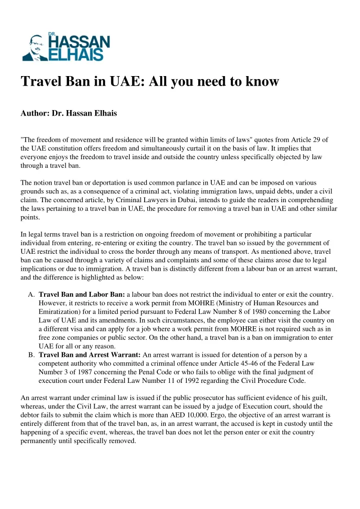 travel ban in uae all you need to know