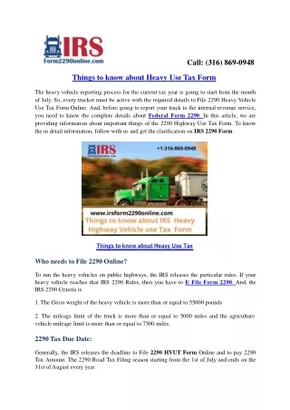 Efile Form 2290 | Heavy Highway Use Tax 2020 | IRS 2290 Form 2020 | HVUT 2290