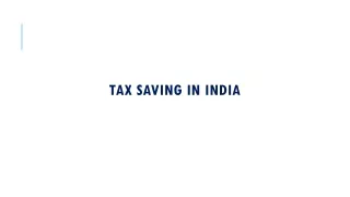 Tax Saving in India