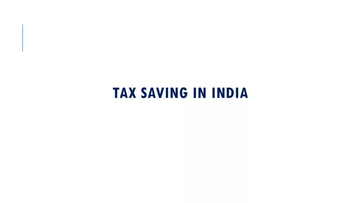 tax savin g in india