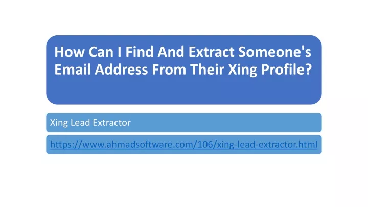 how can i find and extract someone s email