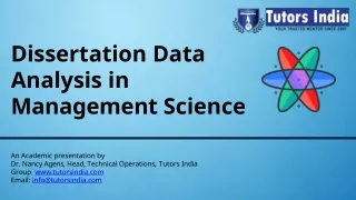 Management Science Dissertation for Data Analysis- TutorsIndia.com for my Management Dissertation Help