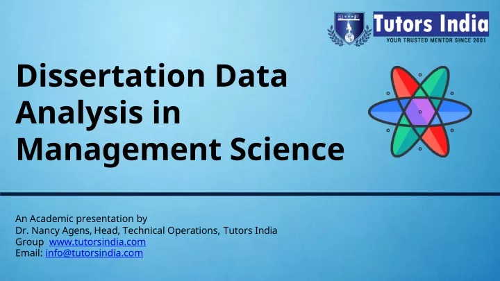 dissertation data analysis in management science