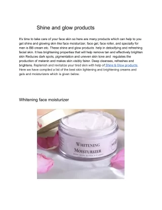 shine and glow products