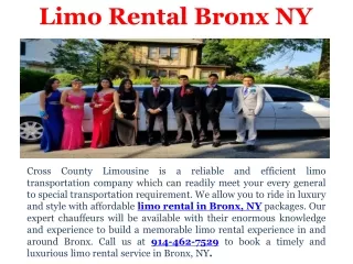 Rent a limo in Bronx NY