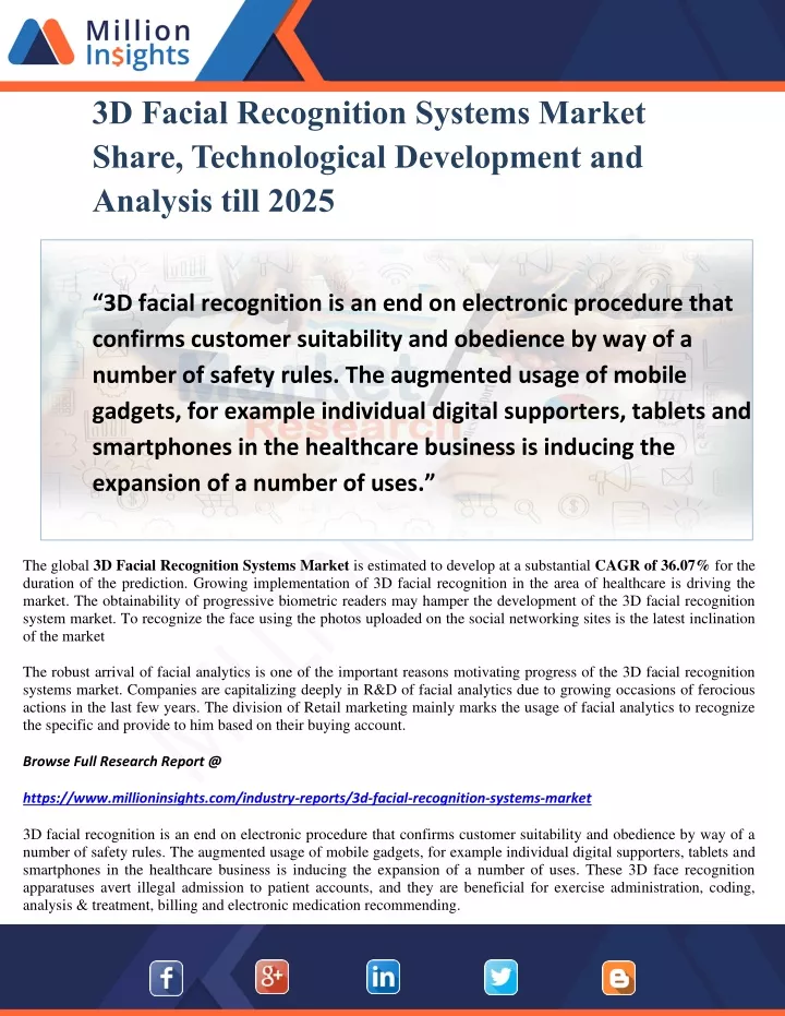 3d facial recognition systems market share