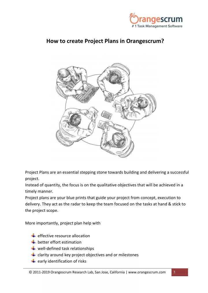 how to create project plans in orangescrum