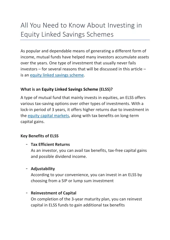 all you need to know about investing in equity